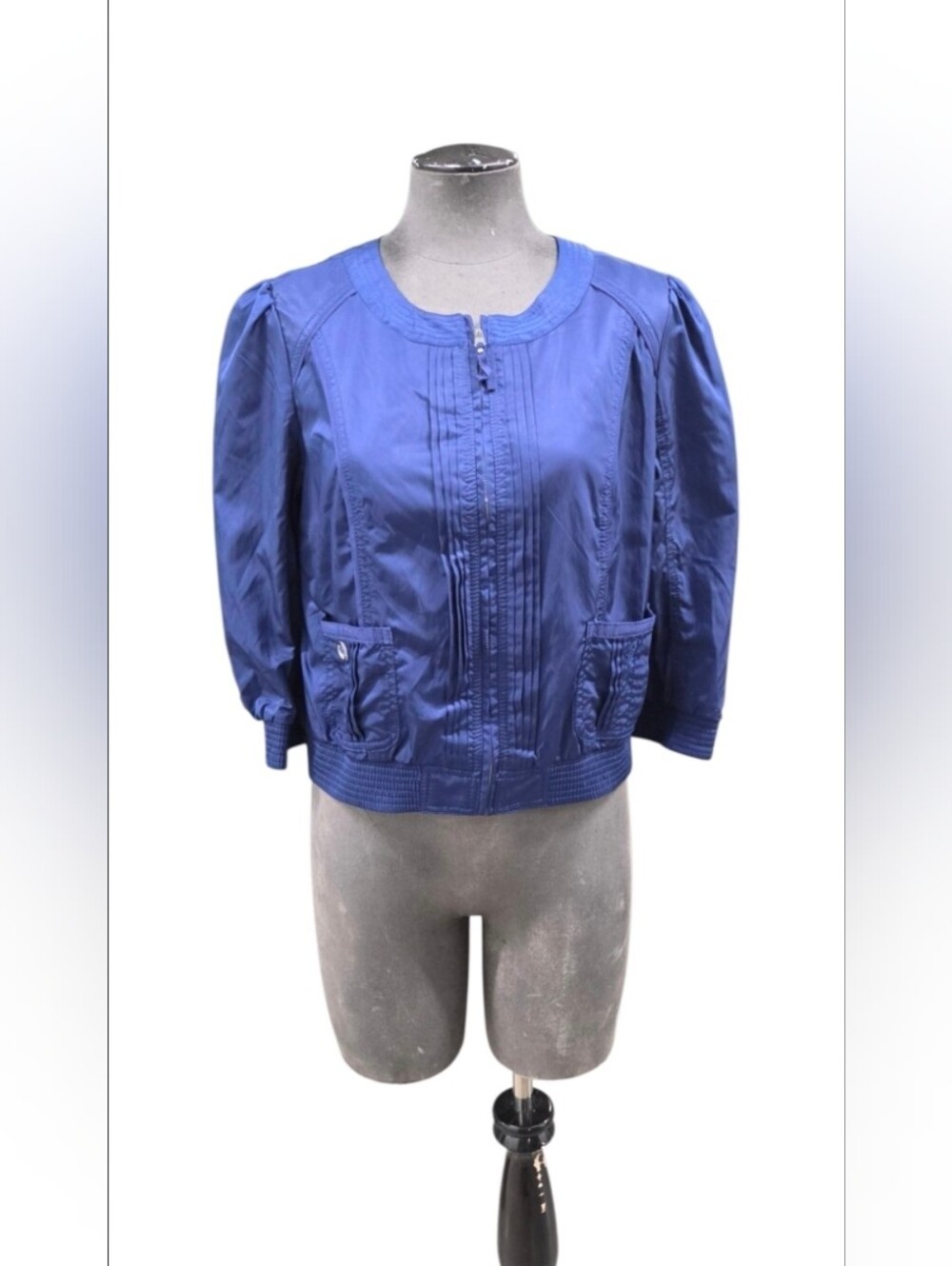 White House Black Market Size 6 Royal Blue Bomber Jacket